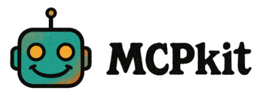 MCP-Kit logo - Robot head with MCPkit text